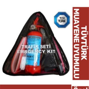 Tüvtürk Uyumlu Üçgen Bez Çantalı Yangın Tüp Oto Araba Tse Belgeli Profesyonel İlk Yardım Trafik Seti