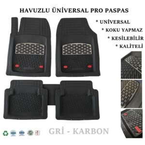 Mercedes C Serisi W203 Sedan 2004 4d Havuzlu Üniversal Yeni Nesil Pro Paspas Siyah - Gri