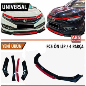 Universal Flaplı 4 Parça Lip Piano Black Siyah Dilli