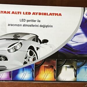 12 Ledli Ayak Altı Ambiyans Işığı Sese-Müziğe Duyarlı Kumandalı Araç Içi Rgb Renkli Kumandalı