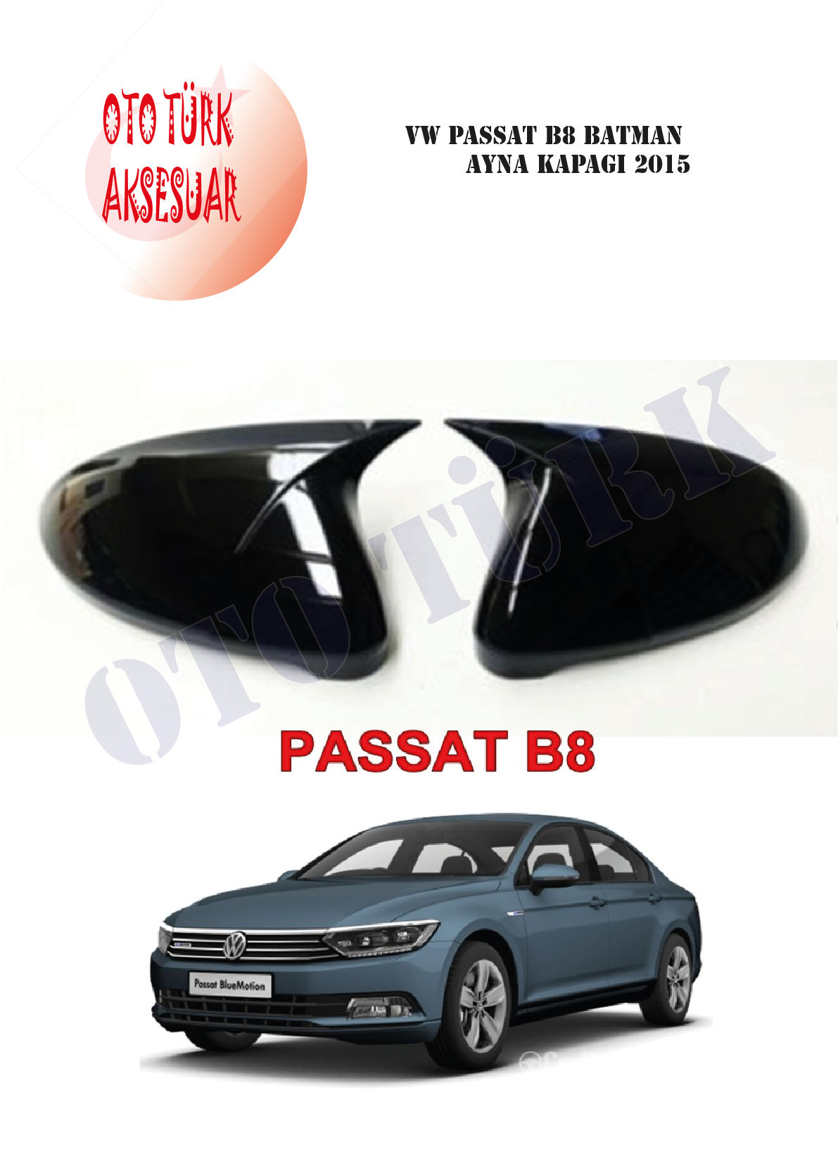 Vw Passat B8 Yarasa Batman Ayna Kapağı 2015