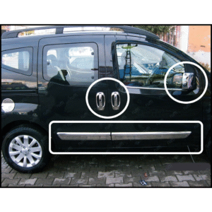 Fiorino/Bipber/Nemo 3'lü Krom Set Yan Kapı Çıtası Kapı Kolu Ayna Kapağı