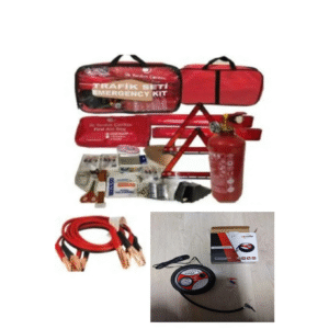 LÜX TRAFİK SETİ+1200 AKÜ TAKVİYE KABLOSU+PLASTİK HAVA KOMPRESÖRÜ