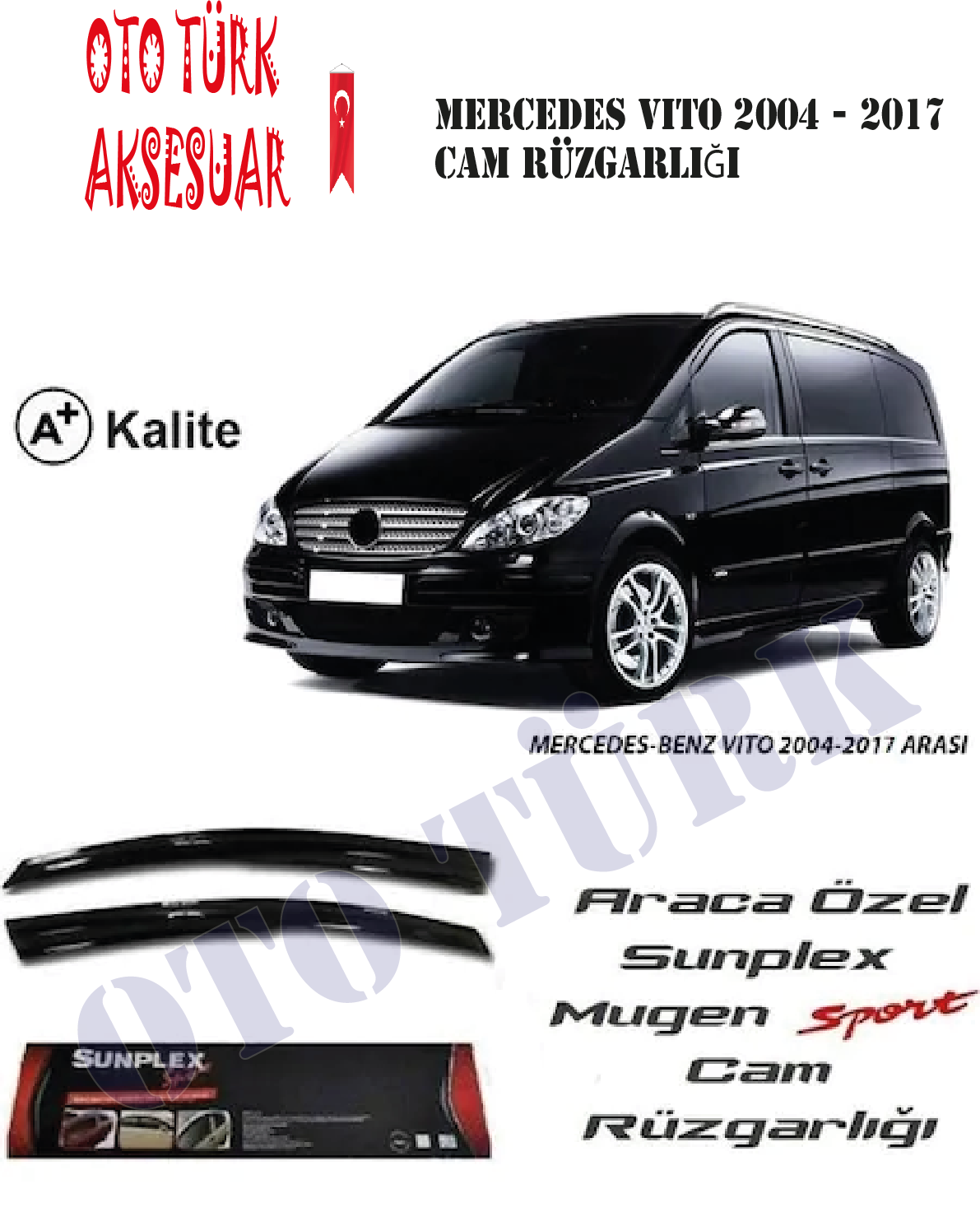 Mercedes Vito 2004-2017 Mugen Cam Rüzgarlığı Ön Sunplex