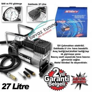 Metal Hava Kompresörü 12 Volt Çelik Gövde