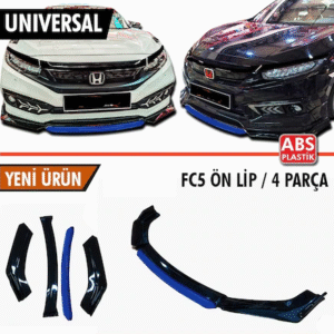 Universal Esnek 4 Parça Mavi Dilli Lip Piano Black Flaplı Abs