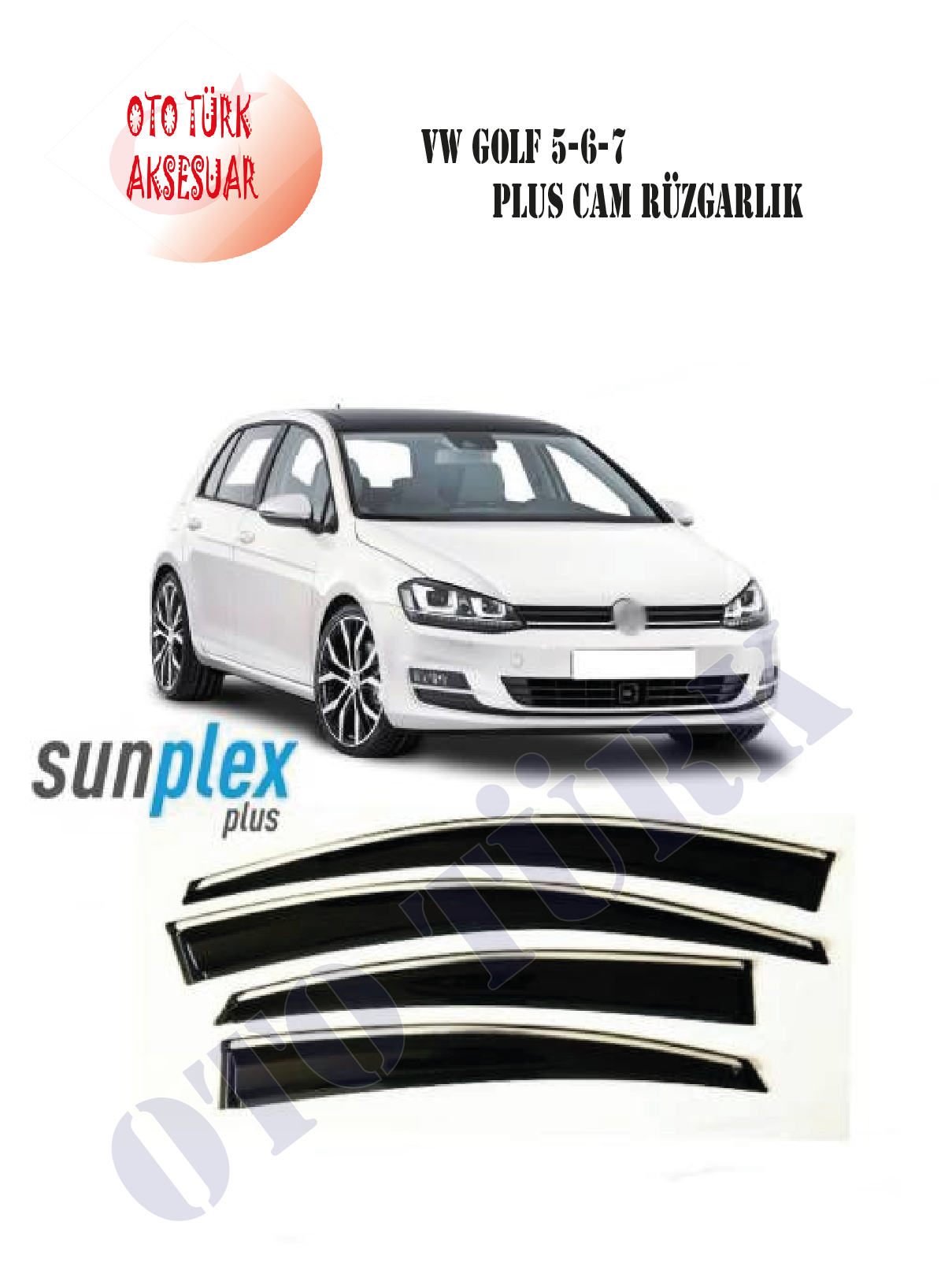 Vw Golf 5 2005-2019 Mugen Cam Rüzgarlığı Ön-Arka